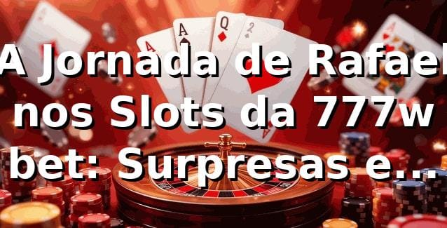 A Jornada de Rafael nos Slots da 777w bet: Surpresas e Bônus Incríveis 🎰
